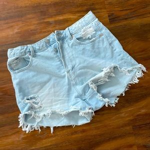 Light wash button shorts SOLD